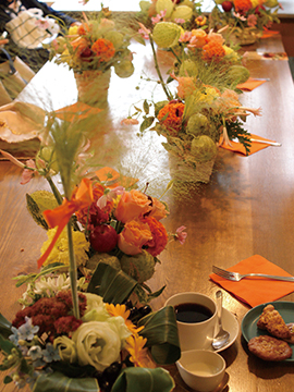 写真：花カフェレッスン作品例